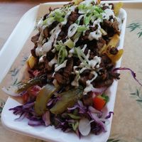 Loaded fries at Bamboo Street Food in Leicester