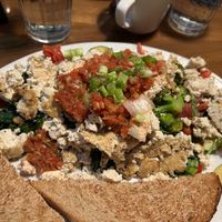 Super veggie scramble with tofu  at Sunrise Cafe in Yellow Springs
