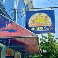 Sunrise Cafe - sign outside   at Sunrise Cafe in Yellow Springs
