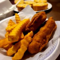 Fish and fries  at Goji Cafe in Dallas
