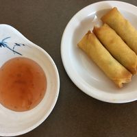 Crispy rolls with pink sauce ($1.95) at Goji Cafe in Dallas