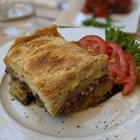 Vegan mousakka at Pulse in Crete