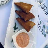 A tasty samosa that was lighter than I expected.   at Pulse in Crete