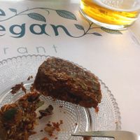 I was given a sample of this fantastic chocolate, hazelnut and mixed seed dessert. It was beautiful. at Pulse in Crete