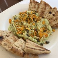 Green goddess with pita  at Pulse in Crete