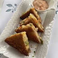 Crispy Korean Croquettes Triangles  at Pulse in Crete