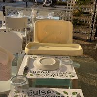 Nice view and chair for small children  at Pulse in Crete