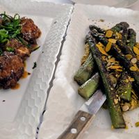 Manchurian Balls and asparagus starters at Pulse in Crete