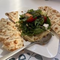 Hummus and pita bread - Pulse, Chania  at Pulse in Crete