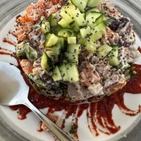 Summer salad with avocado, sweet potato   at Pulse in Crete