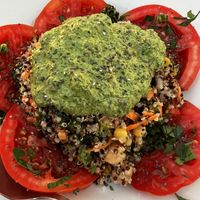 Quinoa superfood salad with kale pestoo  at Pulse in Crete