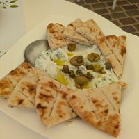 Tsatiki dip with pita at Pulse in Crete