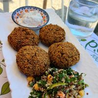 Falafel plate as a starter at Pulse in Crete