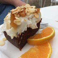 Carrot cake with coconut cream at Pulse in Crete