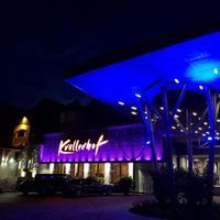 Entrance at night at Krallerhof in Leogang