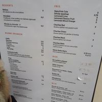 Menu at HUmmUS in The Hague