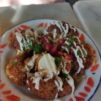 fried cauliflower with tahini at HUmmUS in The Hague