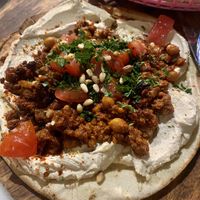 Flatbread pizza  at HUmmUS in The Hague