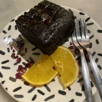 Daily special: orange brownie  at HUmmUS in The Hague