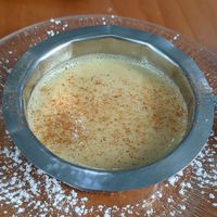 Vegan dessert with almond milk (on the house 🥲) at Amalias Kitchen in Crete