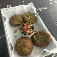 Fried zucchini patties  at Amalias Kitchen in Crete