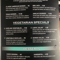 Menu (May 2019) at Amalias Kitchen in Crete