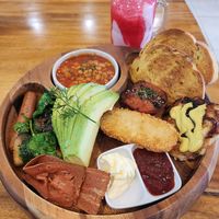 The big breakfast & Strawberry mylkshake at Doko Demo V in West Burleigh