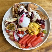 French toast with extra fruit and ice creamm  at Doko Demo V in West Burleigh
