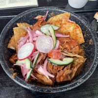 Jackfruit Chilaquiles  at Enamora in Bacalar