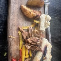 Inedible jackfruit from my sandwich   at Enamora in Bacalar