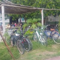 Outside seating (better in reality ^^) at Enamora in Bacalar