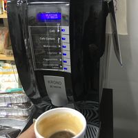 Café com leite de amêndoas! at Spika Lion in Buenos Aires