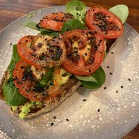Avocado and tomato toast  at La Tienda de Los Unicornios in Granada