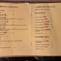 Menu  at La Tienda de Los Unicornios in Granada