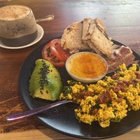 Complete breakfast + pumpkin spice latte  at La Tienda de Los Unicornios in Granada