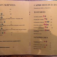 Menu  at La Tienda de Los Unicornios in Granada