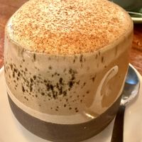 House-made Pumpkin spice soy latte 😋  at La Tienda de Los Unicornios in Granada