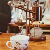A unique coffee making device, works like a charm :) at La Tienda de Los Unicornios in Granada