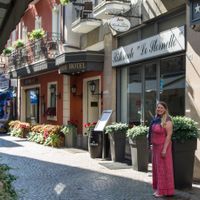 Lo Stornello (photo taken in morning). The outdoor section is opposite. at Ristorante Lo Stornello in Stresa