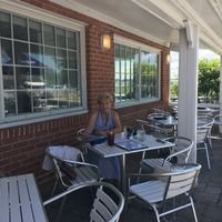 Al fresco dining, first come, first serve even with a reservation, some locations in the shade. at Bluewater in Barrington