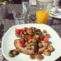 Mushrooms on sourdough at NoMooMoo in St Albans