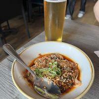 Chili dumplings with impossible beef filling  at Fat Choi in Toronto