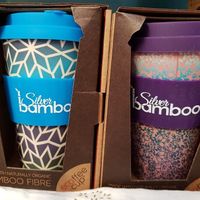 Bamboo ecoffee cups at The Ethical Emporium - Vegan Cooperative in Colchester
