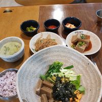 Acorn jelly rice bowl at Soonnam Siraegi in Seoul