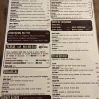 Extensive menu with several vegan options clearly marked  at The Fat Cactus - Gardens in Cape Town