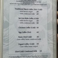 Kafo en la menuo at U Cafe in Hoi An