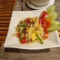 Som tam salad without fish sauce at Mojo Thai Restaurant in Khao Lak