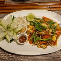 Vegan pad thai with tofu at Mojo Thai Restaurant in Khao Lak