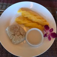 Sticky rice with mango and coconut milk at Mojo Thai Restaurant in Khao Lak