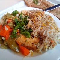 Grilled tofu with white and mung beans at Celeiro - Saldanha in Lisbon